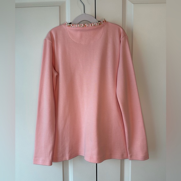 TBBC Lizzie's Luxe Leisure Cardigan - Sandpearl Pink w/ Fall Fest Floral (Sz 8) - Picture 2 of 4